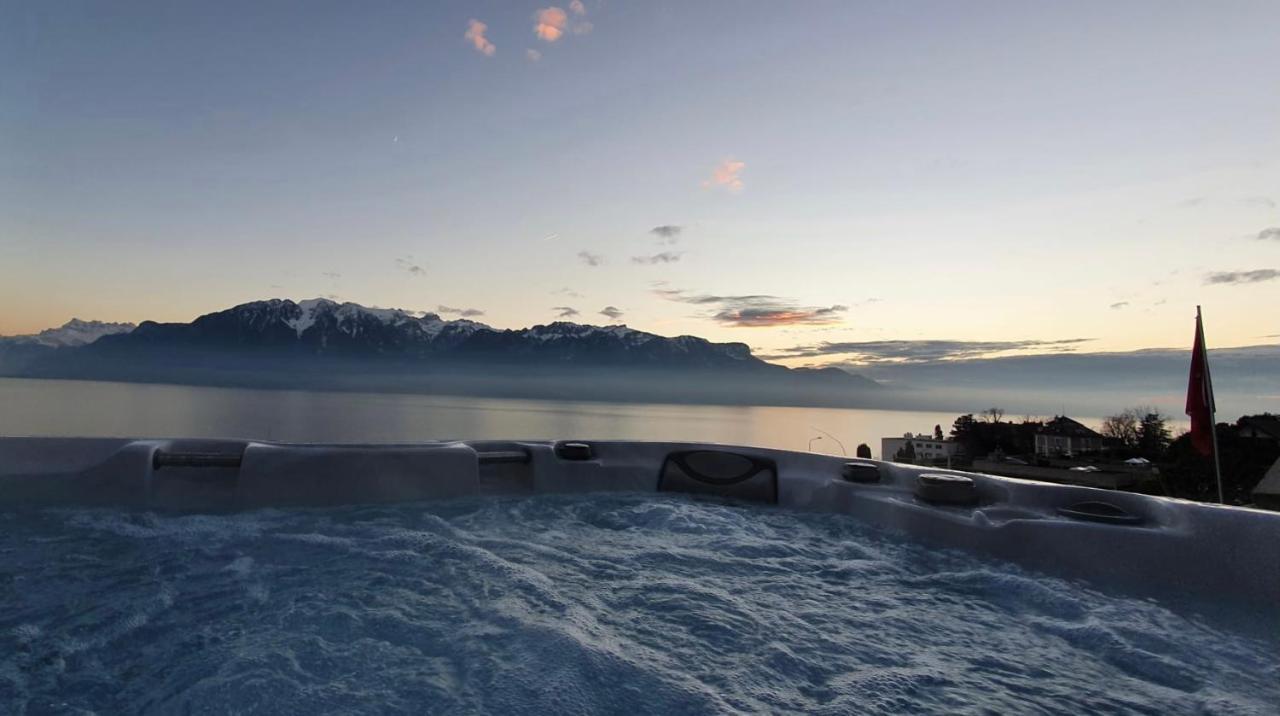 Corseaux Beach Rooms-Riviera Beach Apartments Vevey Exterior foto